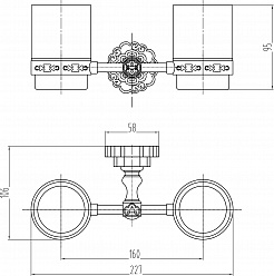 Milacio Стакан для зубных щеток Villena MC.904.BR двойной бронза – фотография-2